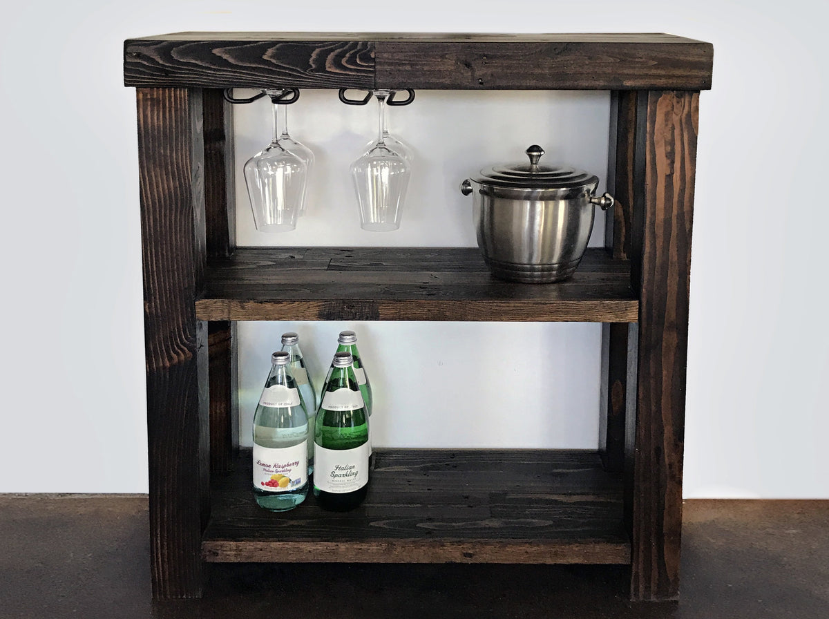 Reclaimed Wood Bar Cart