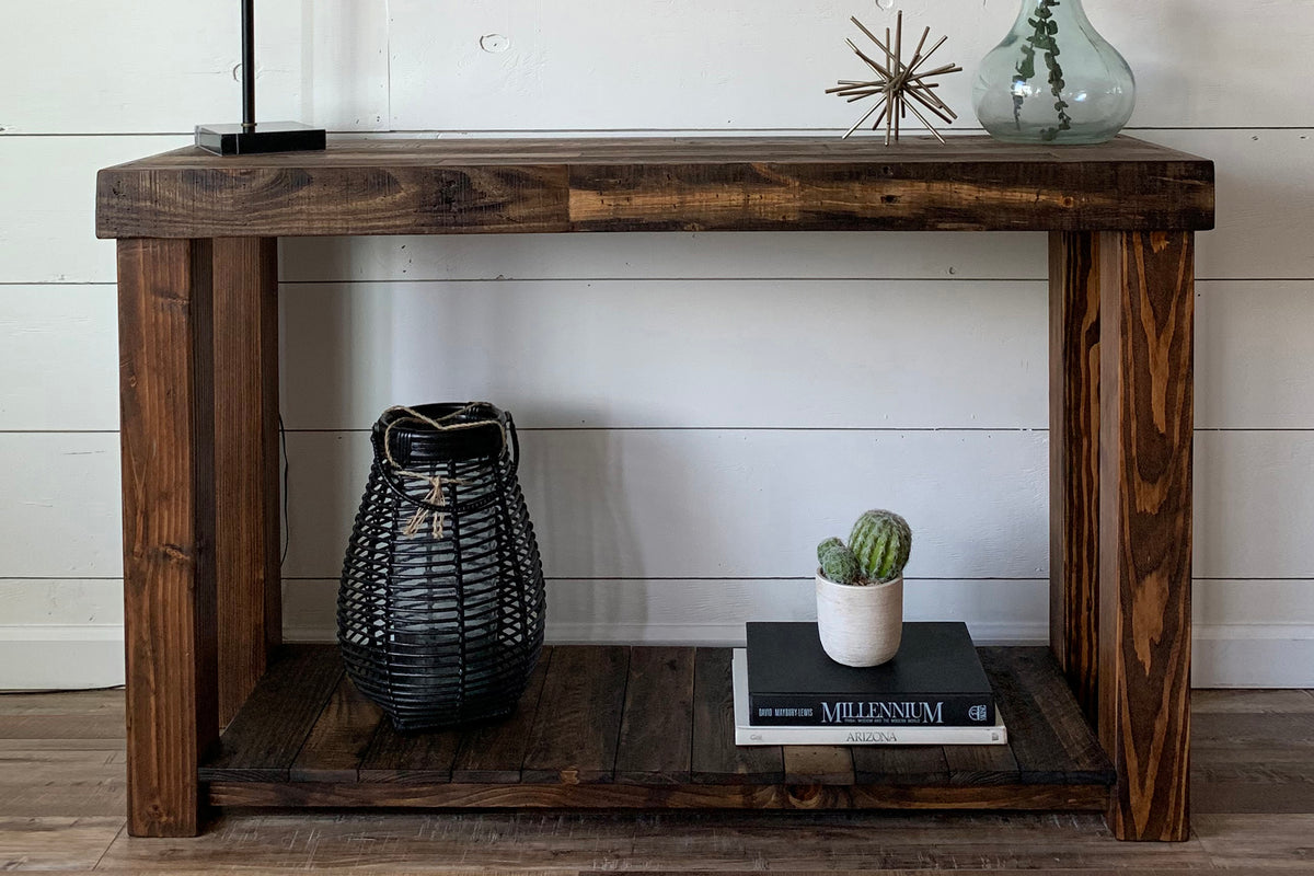 reclaimed wood console table