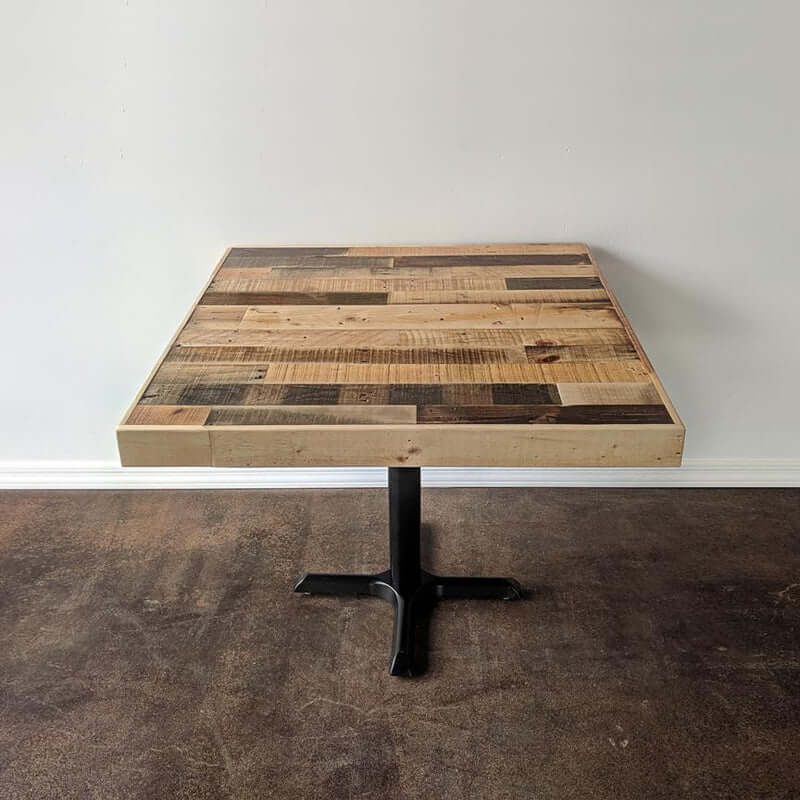 Reclaimed Wood Restaurant Pedestal Table