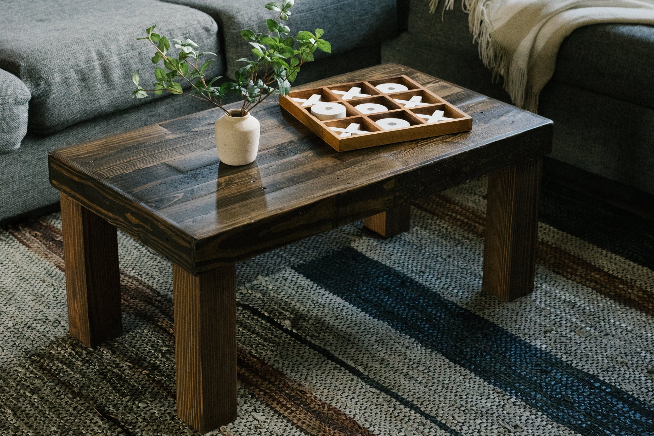 Rustic espresso coffee table discount