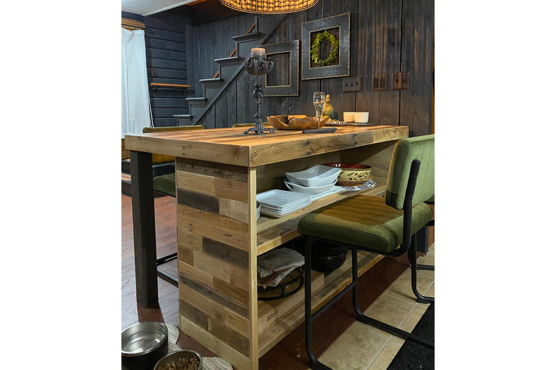Kitchen Island Counter with Shelf Storage