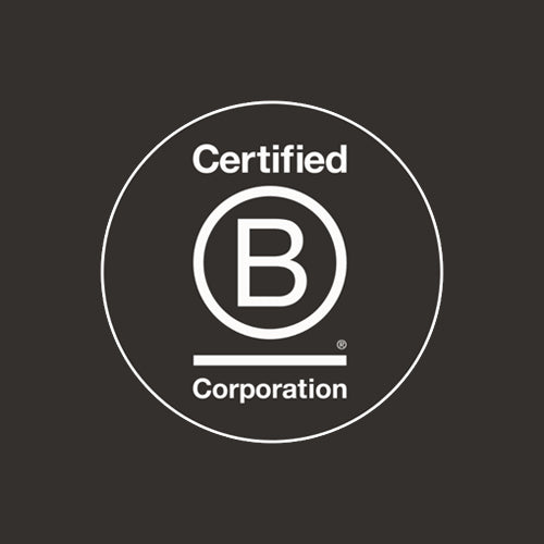 Certified B Corporation logo—bold B in a circle, “Certified” above and “Corporation” below, set on a dark background. A mark reflecting enduring quality and sustainable craftsmanship found in our reclaimed wood bar tables and dining furniture.