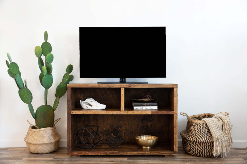 Reclaimed Wood Two-Compartment TV Media Stand - Kase Custom