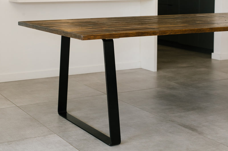 IN STOCK | Bell Steel Base Dining Table in Provincial | 96" x 40"