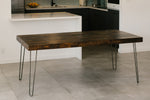 Sabine Reclaimed Wood Hairpin Leg Dining Table in Natural