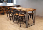 Reclaimed Wood Community Bar Restaurant High Top Table in Espresso