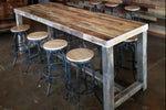 Reclaimed Wood Community Bar Restaurant High Top Table in Natural