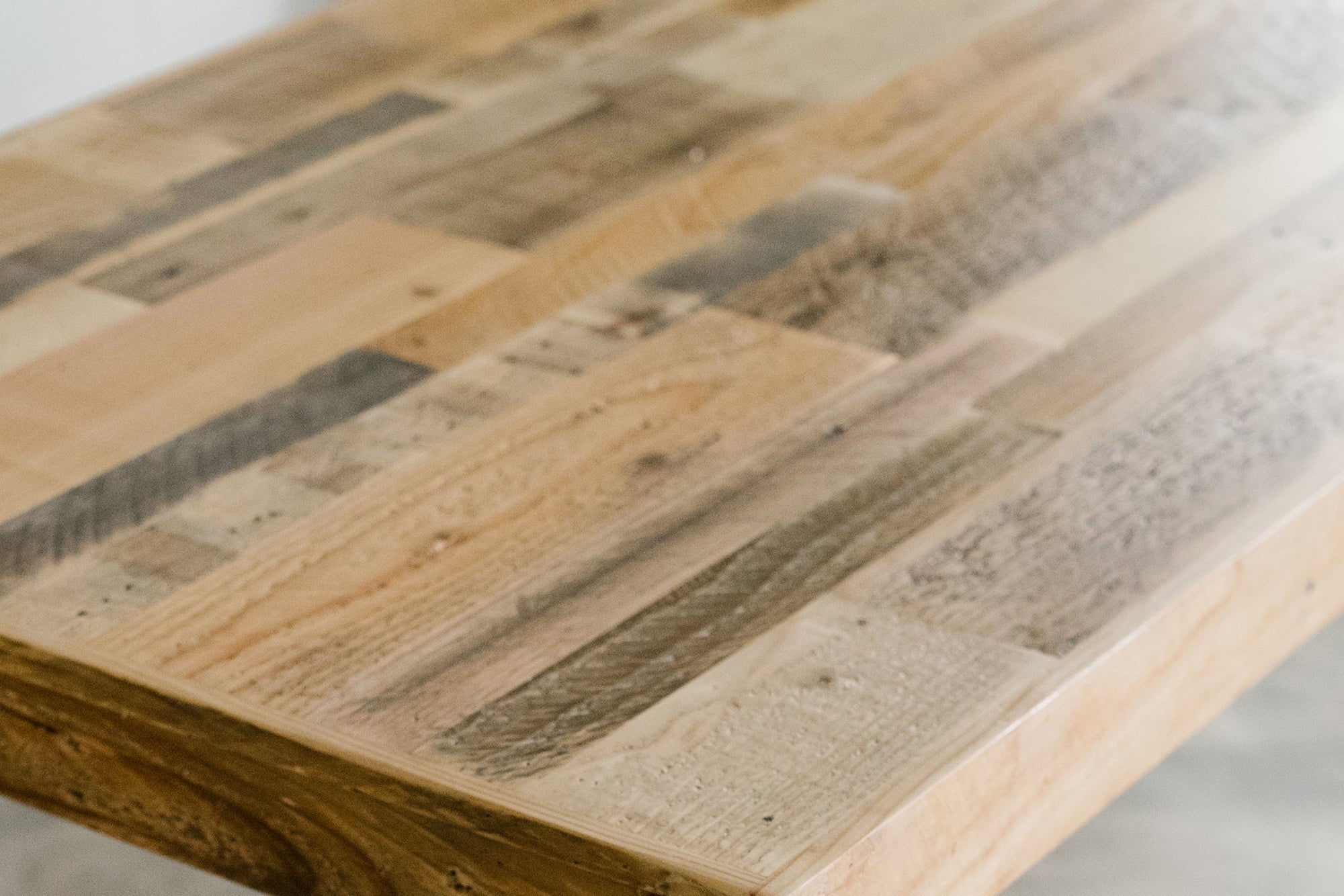 Reclaimed wood table top in Natural finish | Kase Custom
