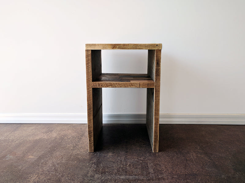 Reclaimed Wood Modern Waterfall Side Table - Kase Custom