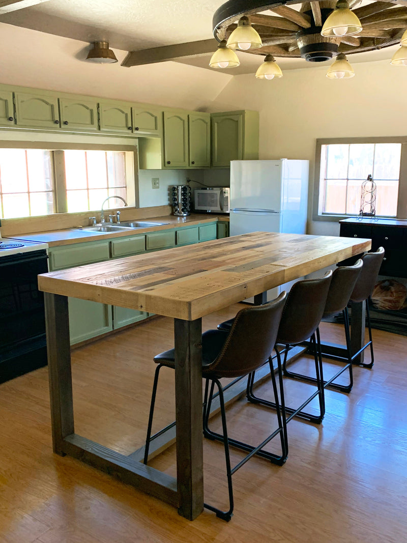 Reclaimed Wood Kitchen Island in Natural