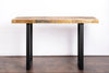 Modern Reclaimed Wood Community Bar Table with Steel U-Shape Legs in Natural - Kase Custom